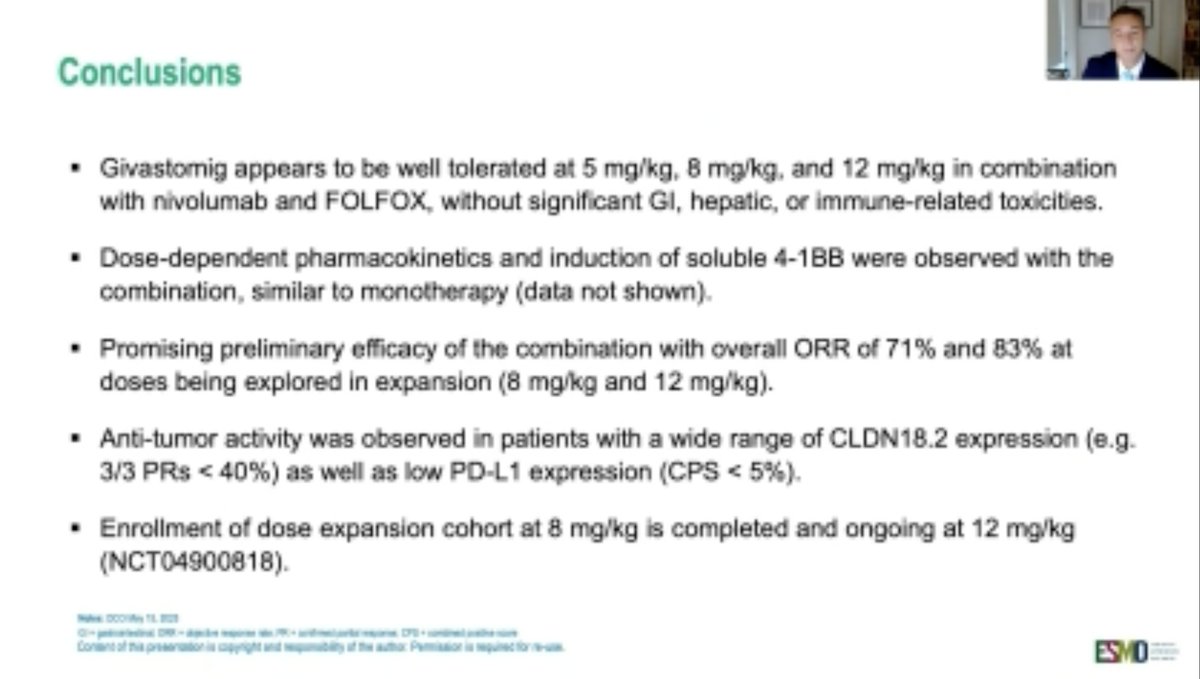 Arndt Vogel (@arndtvogel) on Twitter photo Givastomig, a novel claudin 18.2/4-1BB bispecific antibody, in combination with nivolumab and mFOLFOX in mGEC
🔎Phase I/II
👉ORR 71%
🧐 Interesting activity
#ESMOAmbassadors #ESMOGI25 <a href="/myESMO/">ESMO - Eur. Oncology</a> Givastomig, a novel claudin 18.2/4-1BB bispecific antibody, in combination with nivolumab and mFOLFOX in mGEC
🔎Phase I/II
👉ORR 71%
🧐 Interesting activity
#ESMOAmbassadors #ESMOGI25 <a href="/myESMO/">ESMO - Eur. Oncology</a>