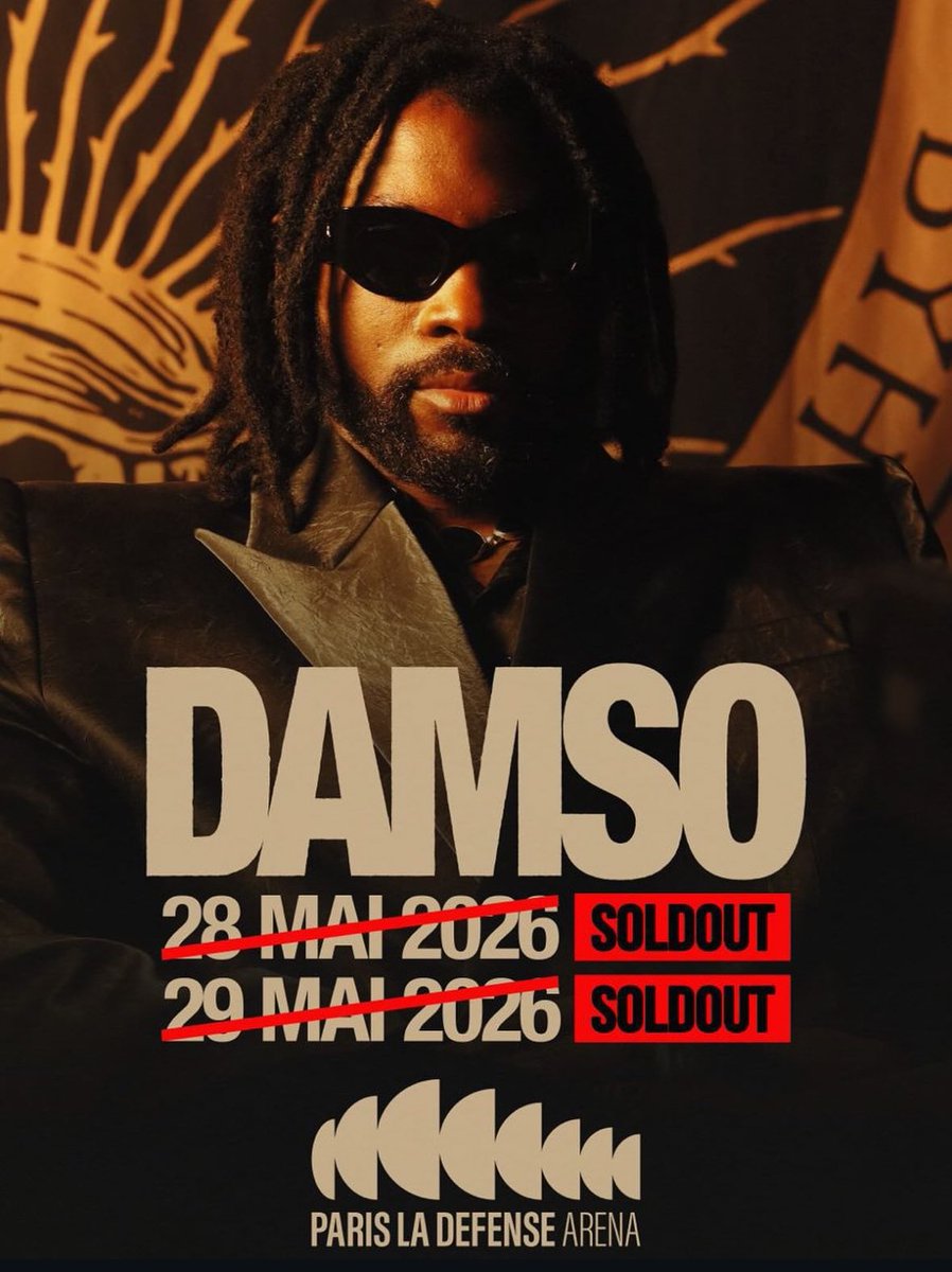 🔴 DAMSO a SOLD-OUT ses deux concerts à la Défense Arena ! 🏟️😳

Environ 80.000 places.
