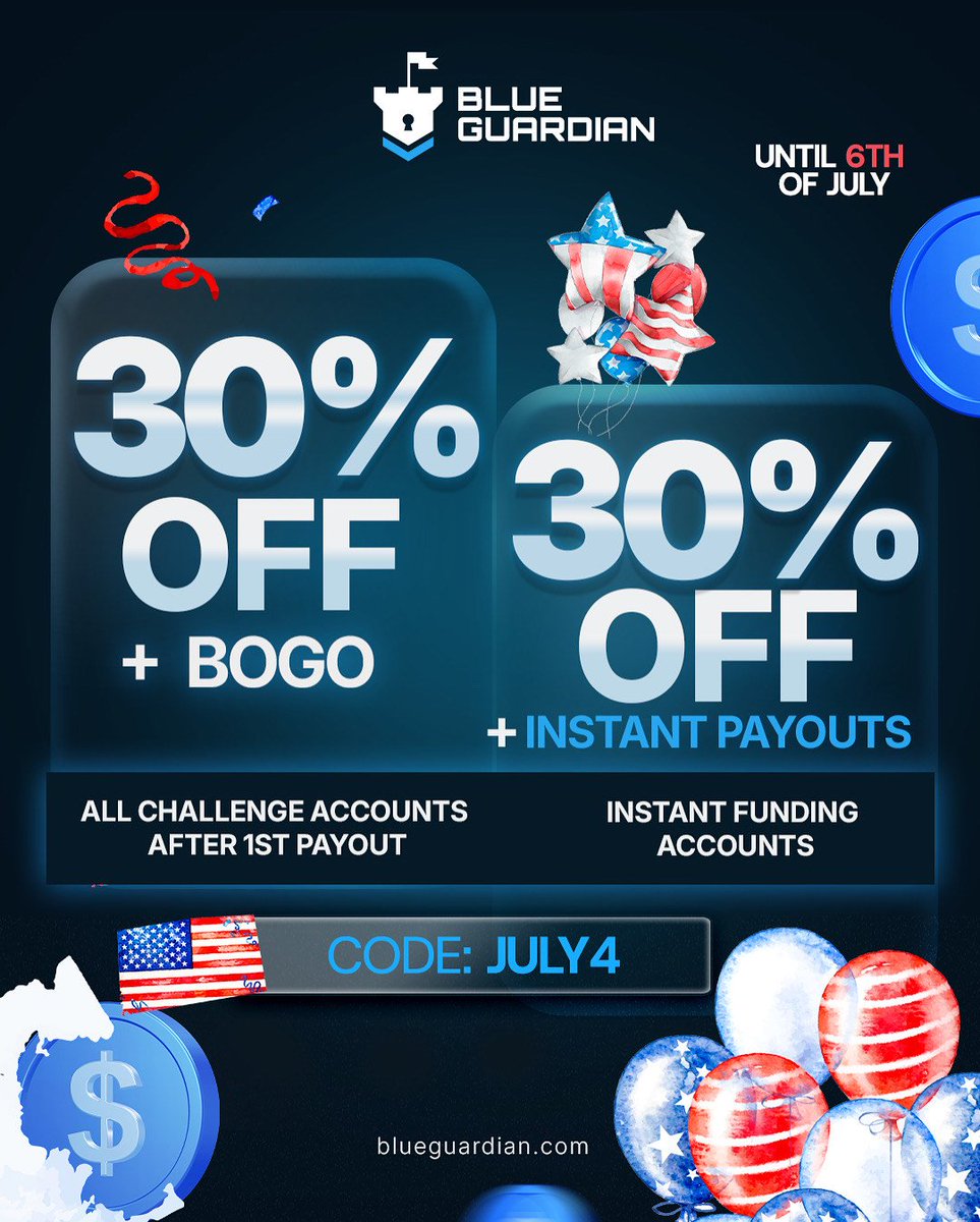 To announce my partnership with <a href="/BlueGuardiancom/">Blue Guardian</a>, I'm giving out a 30k challenge account giveaway to random followers 📸

Instructions: 
- Follow <a href="/BlueGuardiancom/">Blue Guardian</a> &amp; <a href="/FavSupplement/">Your Fav Supplement</a> 
- Like and Repost this post 
- Like and Repost the pinned post 
- Tag 4 friends not influencers