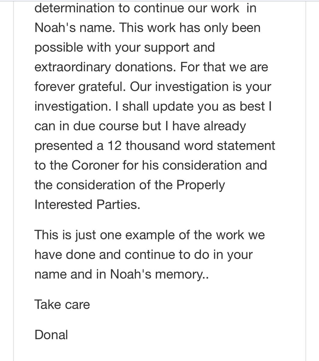 Thank you <a href="/donalmacintyre/">donalmacintyre</a> for this update.  We keep fighting.
#JusticeForNoahDonohoe