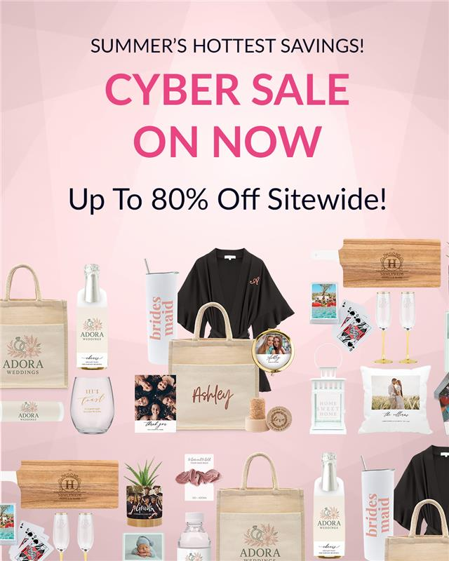 Weddingstar's tweet photo. 🔥 Summer’s hottest savings are here! Our Cyber Sale is ON NOW — enjoy up to 80% OFF sitewide. From custom totes and tumblers to robes and keepsakes, there’s something for every bride tribe. 

Shop now ➡️ https://t.co/6b2ZWtcdzm https://t.co/NRWYaRDGKJ