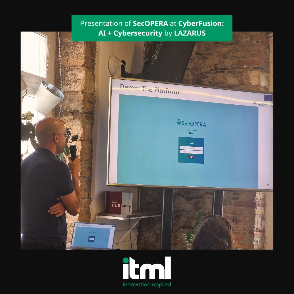 ITML (@itmlgr) on Twitter photo We had the pleasure of representing <a href="/SecoperaP/">SecOPERA Project</a> at the <a href="/lazarus_eu/">LAZARUS_EU</a> clustering event, where we shared the background of our project and gave a short demo of our platform. A big thank you to the organisers for a well-coordinated and inspiring event We had the pleasure of representing <a href="/SecoperaP/">SecOPERA Project</a> at the <a href="/lazarus_eu/">LAZARUS_EU</a> clustering event, where we shared the background of our project and gave a short demo of our platform. A big thank you to the organisers for a well-coordinated and inspiring event
