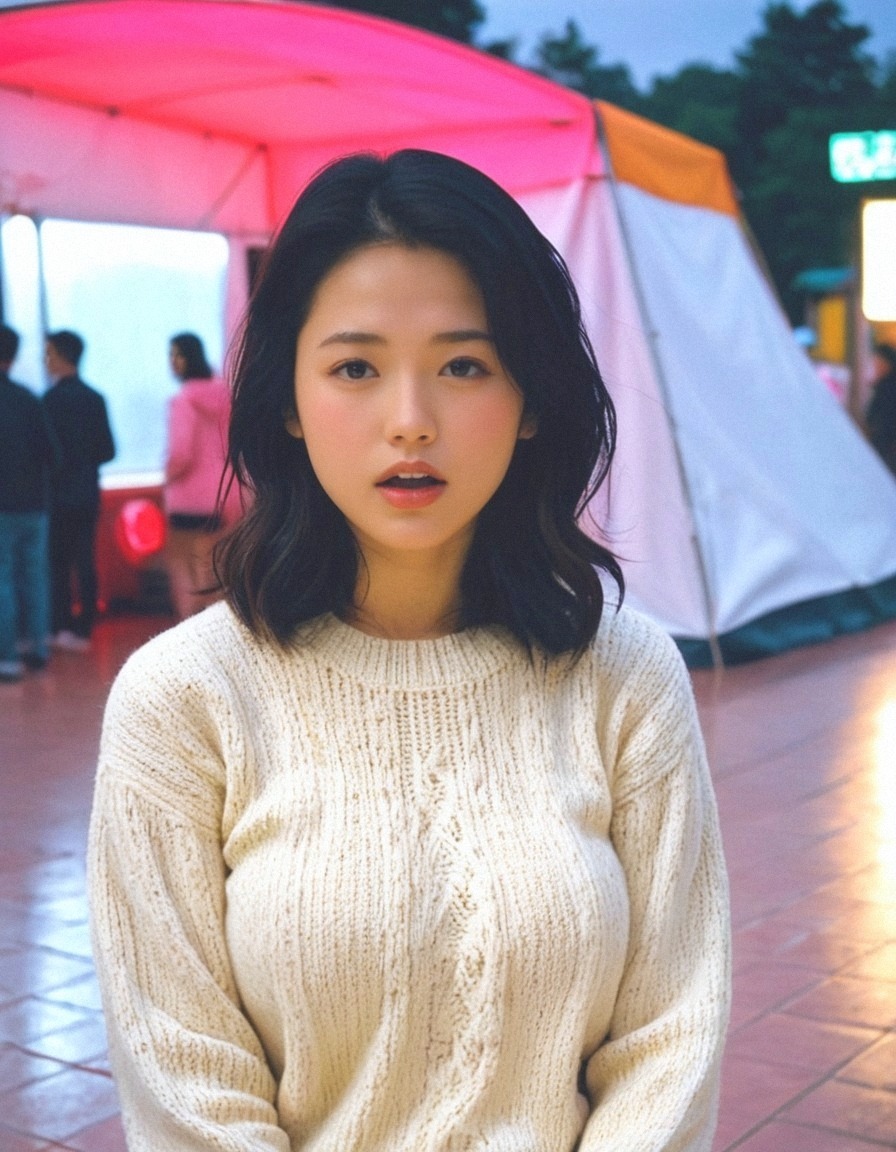 今日の嵐くん、ちょっと…ドキッとしちゃう。🥰 白いセーターが眩しいし、長い髪も風になびいてて綺麗…！ 視線が私に注がれてる気がして、もう…🙈 唇もちょっと開いてて、何話してくれるのかな？ 太陽の下で、こんなに素敵な嵐くんを見れて幸せ…！💕