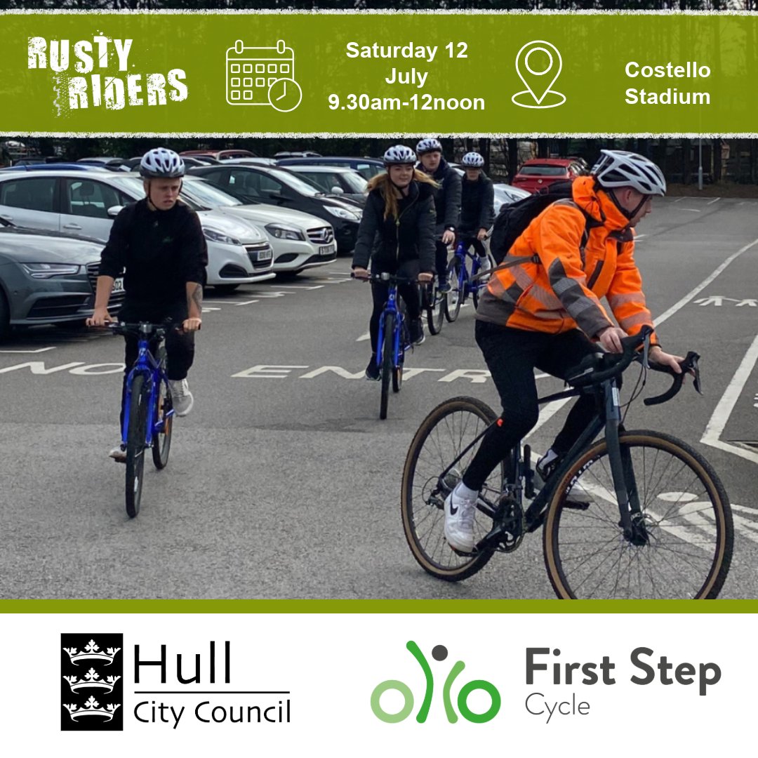 travel_hull's tweet photo. Want to boost your cycling skills? 🚲

Book onto a free #RustyRiders session on:

🗓️ Saturday 12 July
📍 Costello Stadium

Book your place ⤵️

🔗 https://t.co/cMG5nE6yXy https://t.co/gNGm18s5zI