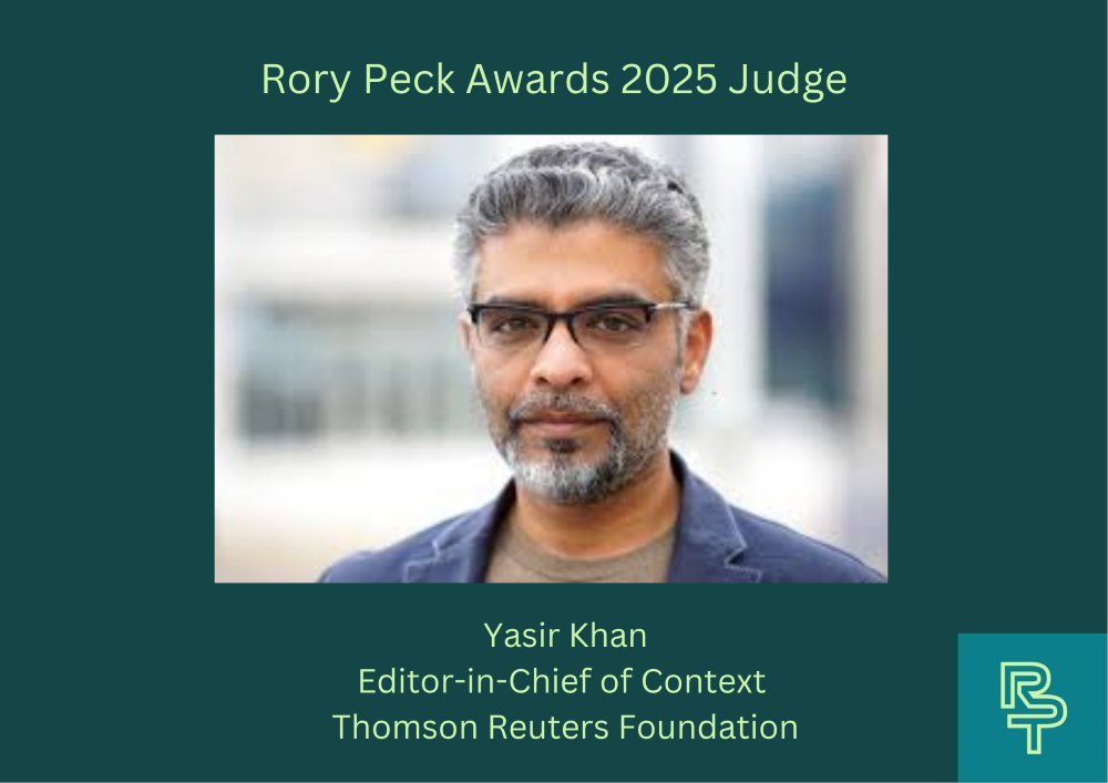 Rory Peck Trust (@rorypecktrust) on Twitter photo So pleased to welcome <a href="/khanundrum/">Yasir Khan</a> <a href="/TRF/">Thomson Reuters Foundation</a> to our panel of expert Judges #RoryPeckAwards 2025.
Yasir is a Rory Peck alum having received safety training support from RPT early on in his career. Great to have him back as an industry veteran and supporting our work. So pleased to welcome <a href="/khanundrum/">Yasir Khan</a> <a href="/TRF/">Thomson Reuters Foundation</a> to our panel of expert Judges #RoryPeckAwards 2025.
Yasir is a Rory Peck alum having received safety training support from RPT early on in his career. Great to have him back as an industry veteran and supporting our work.
