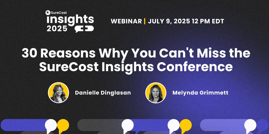 📣 Just one week away!

Join our live webinar: 30 Insights in 30 Minutes

🗓️ Wed, July 9 | 🕛 12 PM EDT

Get a fast preview of the 2025 SureCost Insights User Conference—speakers, updates, networking &amp; more.

Save your spot:➡️ hubs.la/Q03tFJhM0

#SureCostInsights #Webinar