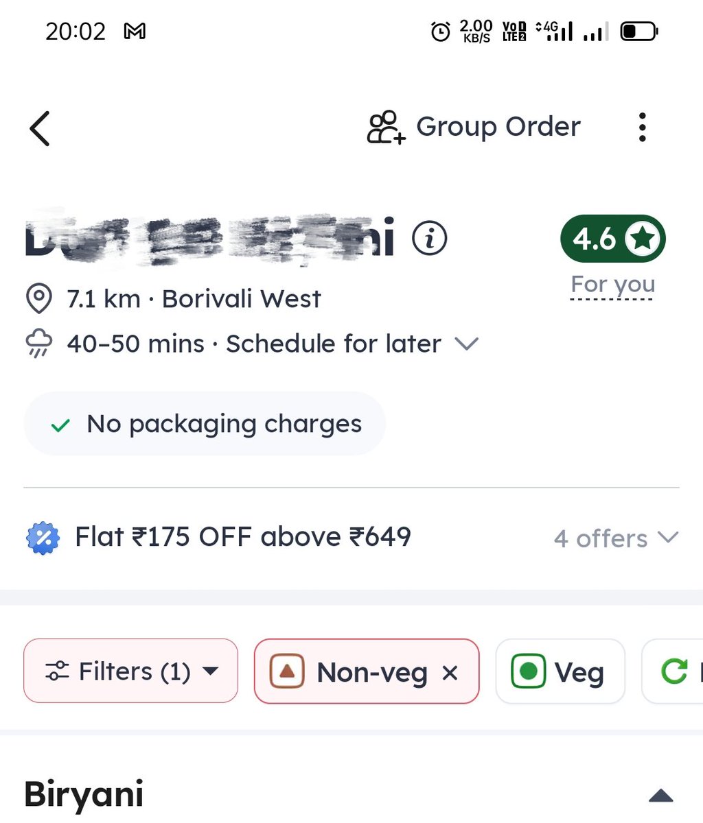 06_himanshu's tweet photo. This is the resto I frequently order which is 5km to me as @Swiggy showing  but see the diff @zomato has. even 
@Swiggy is not doodh ka dhula,2 day back both@Swiggy and @zomato ware showing exactly 7.1km, it shows your corporate ethics and respect towards customer.Don't fool us🙏 https://t.co/LKlrSnFRs5