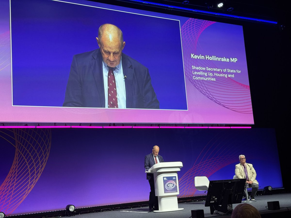 Super speech from Shadow Secretary of State for Local Government <a href="/kevinhollinrake/">Kevin Hollinrake MP</a> at <a href="/LGACons/">LGA Conservatives</a> <a href="/LGAcomms/">Local Government Association (LGA)</a> plenary session #lgaconf2025 “I’ll work with you because partnership is the only way forward”.