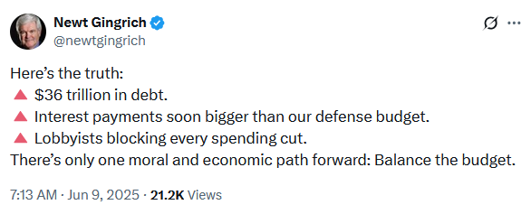 Newt three weeks ago: