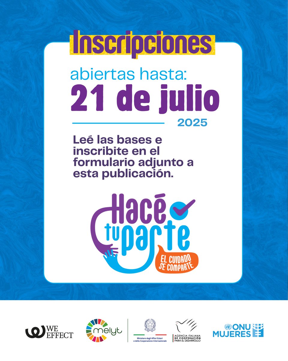🤝🙍‍♀️La corresponsabilidad de los cuidados y la igualdad para las mujeres, también se comunica.

🎙️📷Sumate al taller Comunicar para Transformar

📑Bases de la convocatoria: unwo.men/TGxQ50WjIjS
📝Formulario de inscripción: unwo.men/ULaq50WjIjR