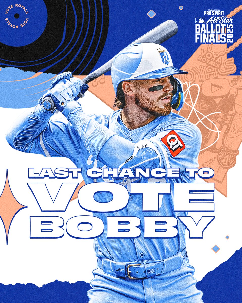 One hour left!

Cast your vote now to make Bobby Witt Jr. an All-Star starter!

Vote Bobby: royals.com/allstar