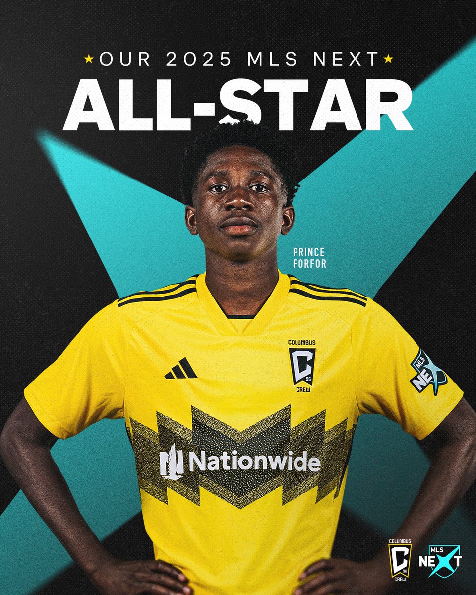 On the Rise in Black &amp; Gold 🖤💛

U-16 defender Prince Forfor has been named to the East’s 2025 MLS NEXT All-Star team 🤩

#Crew96 | #VamosColumbus