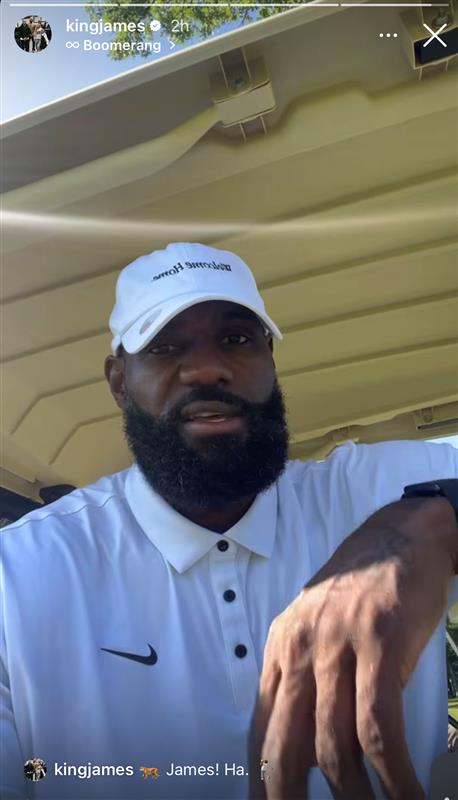 betJACK's tweet photo. Per @reflog18 DM's... LeBron is golfing in Ohio today...

What's that hat say? 👀

(via @KingJames IG Story)

#Cavs | #Lakers | #NBA | #News https://t.co/hnsp7ZNrFC