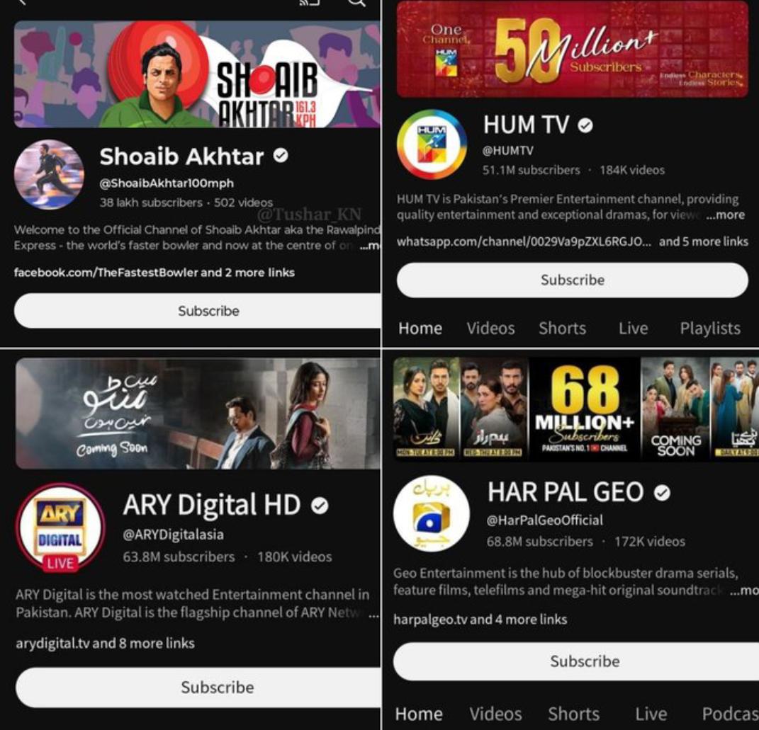 HarshPa276208's tweet photo. Just 3 months have passed since the horrific attack by Pakistani terrorists on Hindu civilians in Pahalgam, 
 Yet the government of India has already lifted the ban on many Pakistani YouTube channels. Shameful!
#PahalgamTerrorAttack
#BanPakContent
#BoycottAsiaCup #BanPakChannels https://t.co/or08YiVD5v
