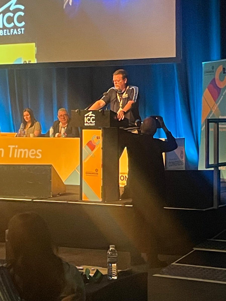MattWrack's tweet image. Great pleasure to be in Belfast for Irish Congress of Trade Unions.
I’m proud of our excellent @NASUWT speakers making their point this afternoon, including speaking on tackling violence against women and girls.