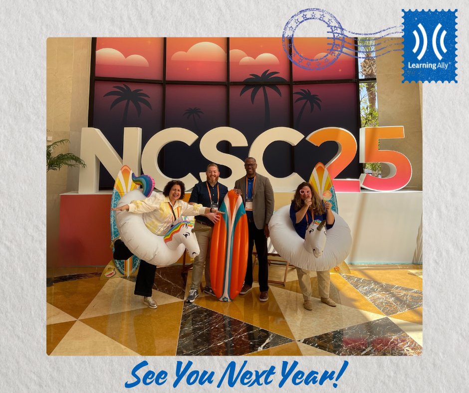 Learning_Ally's tweet image. That&apos;s a wrap! We were thrilled to share the impact of our Audiobook Solution and professional learning opportunities with #charterschool educators and administrators this week at #NCSC25! 😎 
Click the 🔗 to learn more about our solutions: bit.ly/3ZQUfJN
#LearningAlly