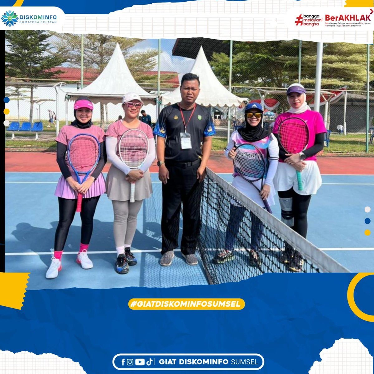 sumsel_maju's tweet photo. Kadis Kominfo Prov.Sumsel, Rika Efianti, S.E.,https://t.co/OCATCgXM0R selaku manager cabor tenis lapangan diwakili oleh Kasubbag Umum dan Kepegawaian  menghadiri pertandingan PORPROV KORPRI cabor tenis lapangan di lapangan Bukit Asam Jakabaring, (Rabu,2/7/2025). https://t.co/cMMZ8HSSmN
