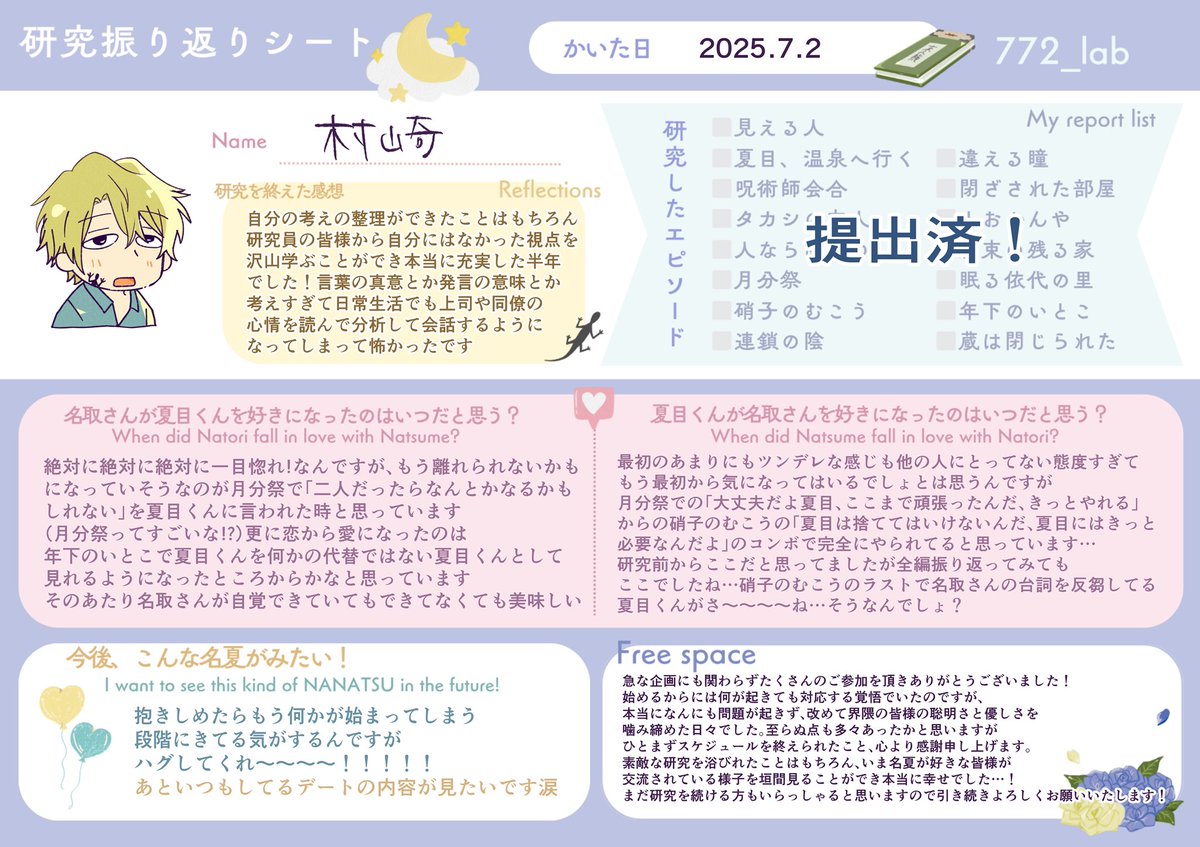 滑り込みすぎる！見守りありがとうございました！！！
#名夏研究所