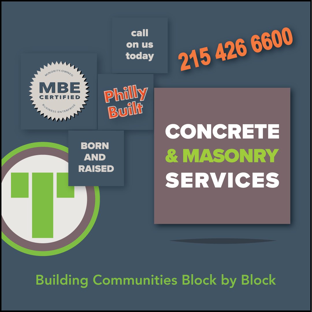 Torrado_Const's tweet photo. Choose #PhillyBuilt Torrado Construction for your next big project! With over 30 years of elite expertise in complex, large-scale concrete and masonry projects we are your go-to. Call us today! #ConstructionExcellence #MasonryMasters #PhillyBuilt https://t.co/doUFCiEOYA