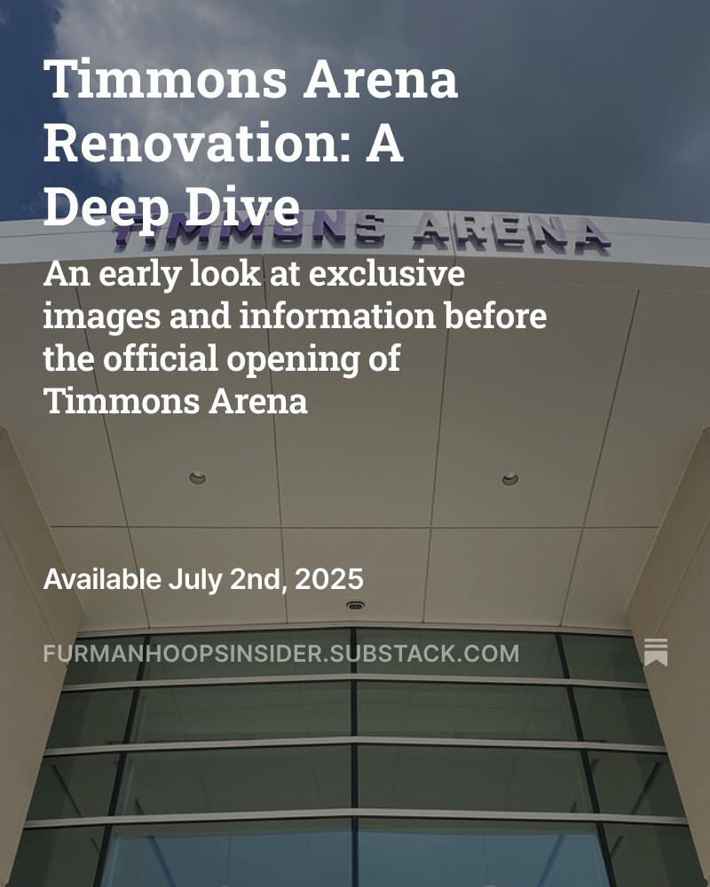 FUHoopsInsider's tweet image. Timmons Arena Renovation: A Deep Dive 🔥

We took the final tour of Timmons Arena before the finishing touches are applied! Get a sneak preview of the new renovations before the grand opening in August

Link is below: ⬇️⬇️
open.substack.com/pub/furmanhoop…