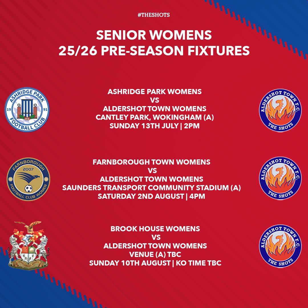 WomensATFC's tweet image. a trip to @AshridgeParkLFC has been added to our pre-season schedule! ❤️💙
