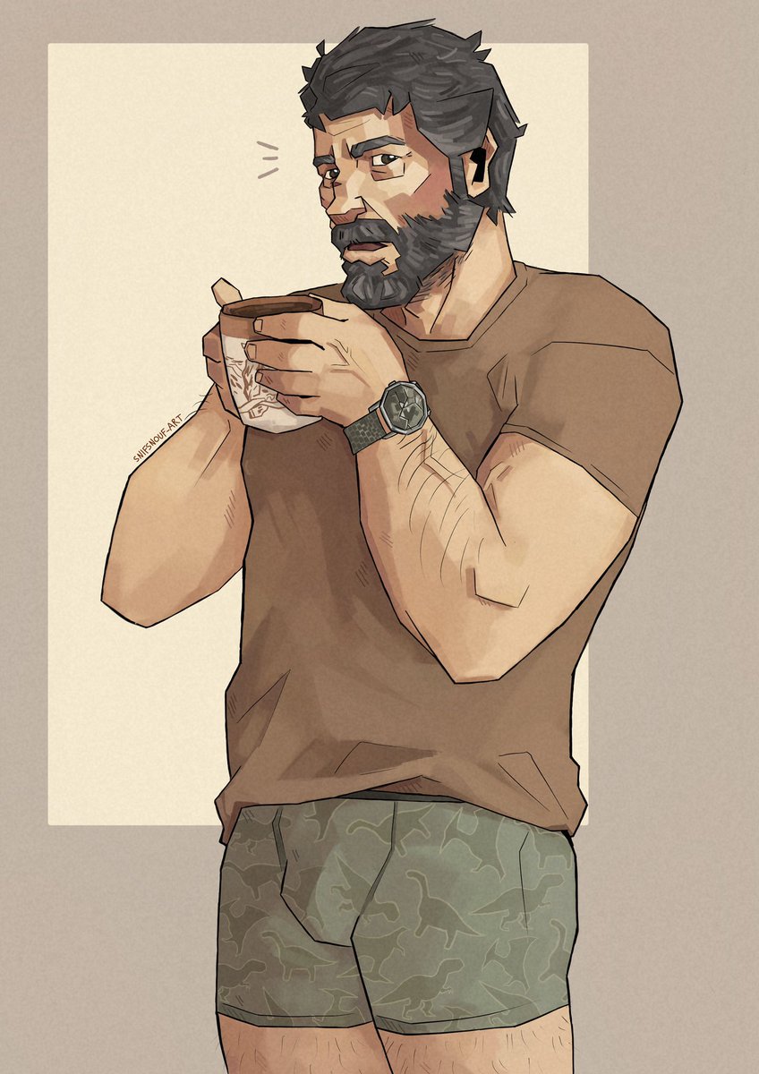 Snifsnouf_art's tweet image. When you catch him wearing the boxers he said he would never wear, because: « they look ridiculous and I’m not a dinosaur- »
#joelmiller #TheLastOfUs