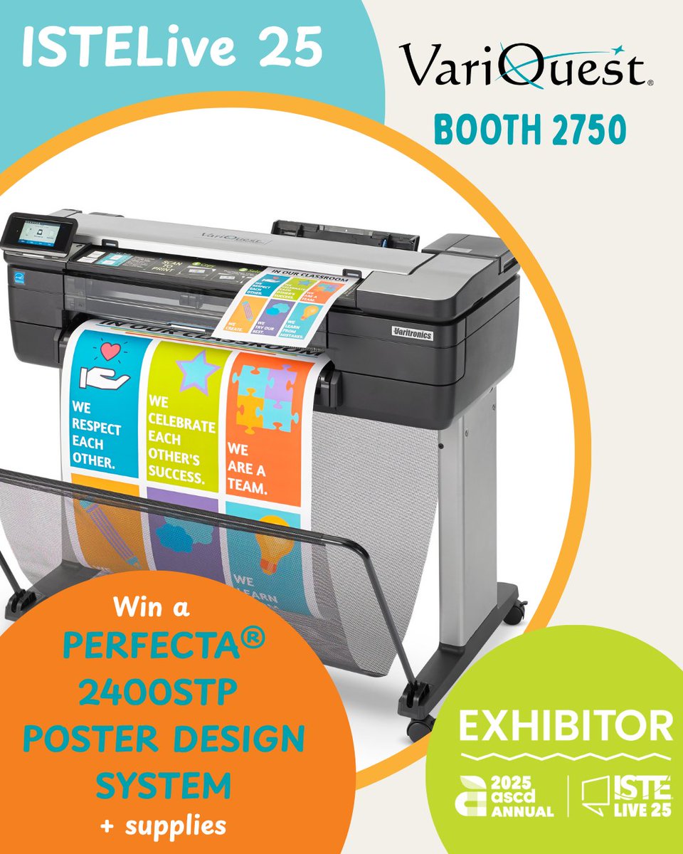 It's not too late to stop by booth 2750 and enter to win a Perfecta 2400STP Poster Design System at #ISTELive! ✨
