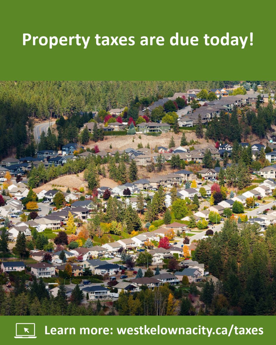 ⏰ Today is the deadline to pay your property taxes!

How to pay before 4:30 pm:
✅ In person at City Hall – 3731 Old Okanagan Hwy
✅ After-hours drop box (cheque only) – located to the left of the City Hall main entrance

💻Claim your Home Owner Grant: gov.bc.ca/homeownergrant