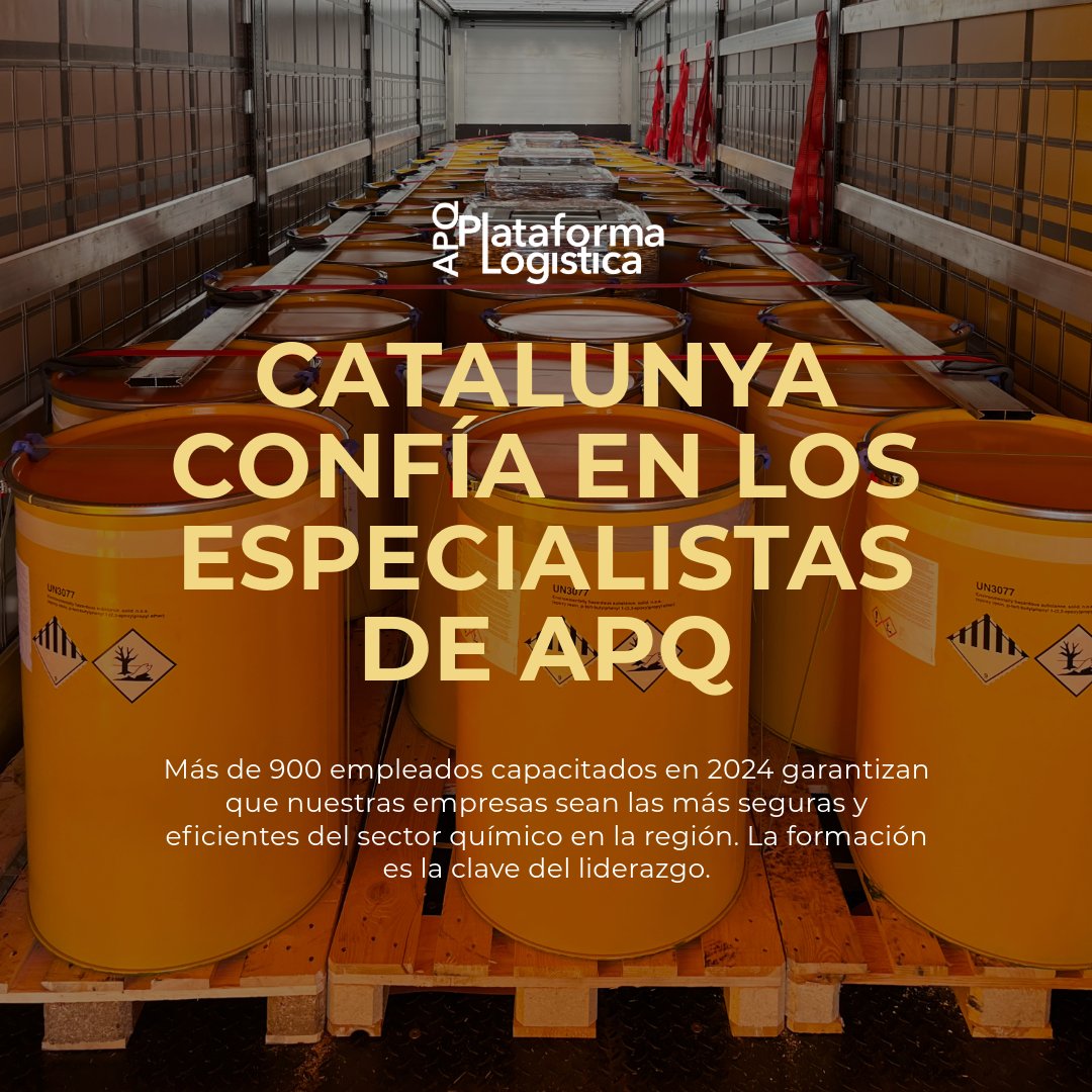 Catalunya confía en los especialistas de APQPLATAFORMA.
Más de 900 empleados capacitados en 2024 garantizan que nuestras empresas sean las más seguras y eficientes del sector químico en la región. La formación es la clave del liderazgo. Pregúntanos porqué!  Muy sencillo, porque n