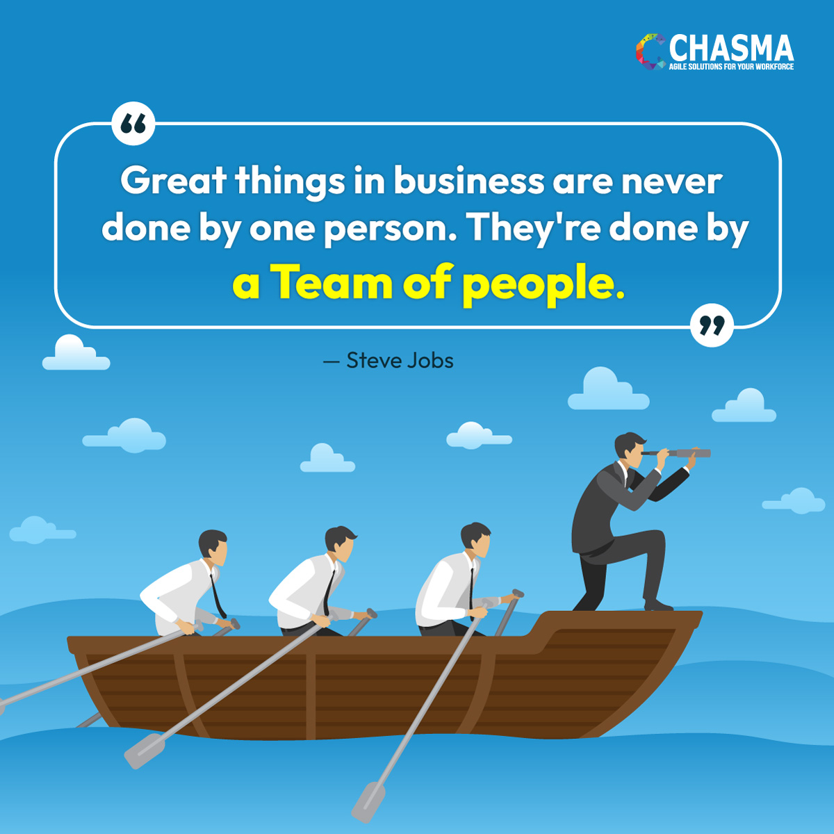 ChasmaPlace's tweet photo. Great things in business = strong teams. 💼
Behind every success is collaboration, not just individuals.
Teamwork makes the difference. 🙌

@ChasmaPlace
#Teamwork #BusinessSuccess #Leadership #TeamSpirit #SuccessTogether #SteveJobs https://t.co/THDJaCvVcg