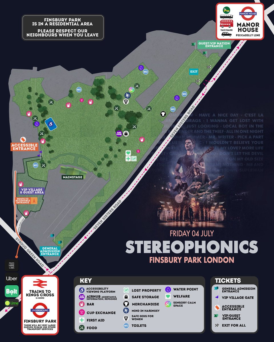 Festival Republic (@frfestivals) on Twitter photo Your set times and map are here for this Fridays <a href="/stereophonics/">stereophonics</a> Finsbury Park show ๐
Weโll see you there! Your set times and map are here for this Fridays <a href="/stereophonics/">stereophonics</a> Finsbury Park show ๐
Weโll see you there!