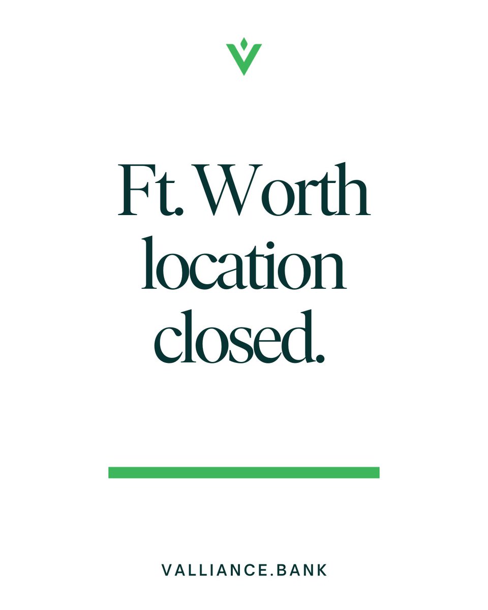 The A/C is out in our Fort Worth location. 😥 It will be closed for repairs today and other locations will be answering their phones. Our online and mobile banking is always available!