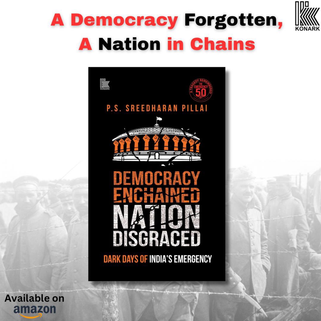 📘 Democracy Enchained, Nation Disgraced by P. S. Sreedharan Pillai is a chilling account of the Emergency — one of the darkest chapters in India’s history.

🛑
👉 Available now on Amazon
amazon.in/gp/product/819…

📖 #NeverForget #IndiasEmergency #DemocracyEnchained