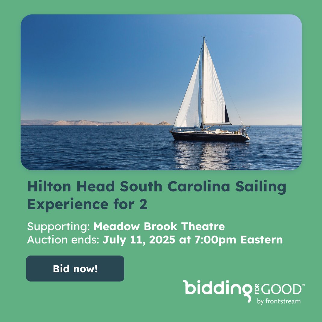 The sea is calling! ⛵️

Bid now on an afternoon sail adventure, plus a 2-night hotel stay in Hilton Head, South Carolina.

Auction ends July 11 at 7pm Eastern ➡️ hubs.la/Q03tbhKz0

Together we've raised $595,369,194 and counting for schools and nonprofits! 💪