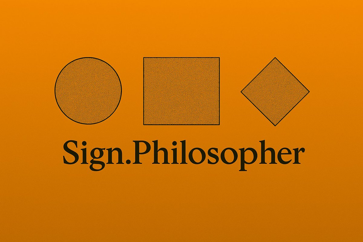 DAILY ORANGE PILL 🟠

#13 Have your own exclusive Sign title, one that everyone can recognize.

A Sign.Philosopher was born 🟠🟧🔶
Built with shapes that speak:

🟠A sign of endless curiosity
🟧A sign of steady foundation
🔶A sign of shaping new understandings
