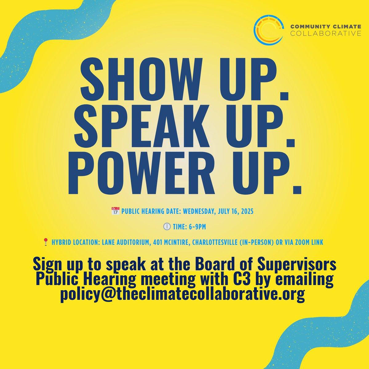 c3climate's tweet image. 📣 The Albemarle County Board of Supervisors meeting on the proposed solar ordinance is right around the corner on 7/16, and they need to hear from you!To help the community prepare to give public comment, C3 is hosting two educational events 🔗 Register:bit.ly/solarordlunchl…