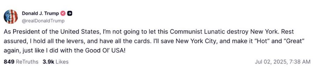 It’s breathtaking how threatened they are by <a href="/ZohranKMamdani/">Zohran Kwame Mamdani</a> and how terrified of democracy.