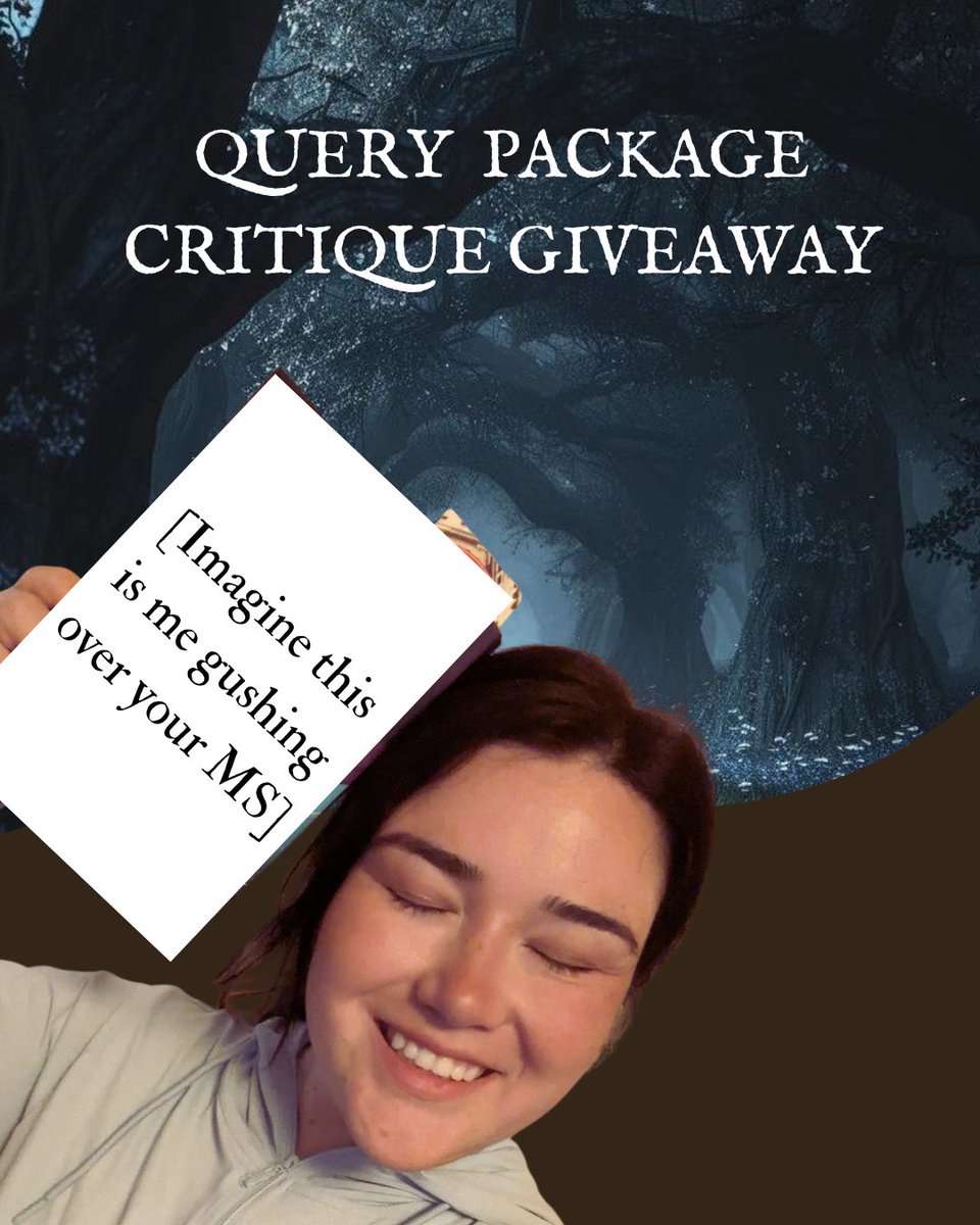 to celebrate emerging from the trenches and going on sub (soon 👀), i’m doing a query package crit giveaway!!

there will be THREE lucky winners

what you win:
feedback on query, synopsis, &amp; first 10 pages. 

to enter:
follow &amp; comment one thing you love about your book 💕
