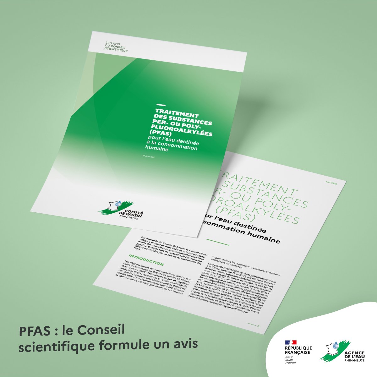 #PFAS : des substances invisibles, mais bien présentes dans notre eau ! 💧 
Le Conseil scientifique du Comité de bassin Rhin-Meuse formule un avis : bit.ly/4laOQGd