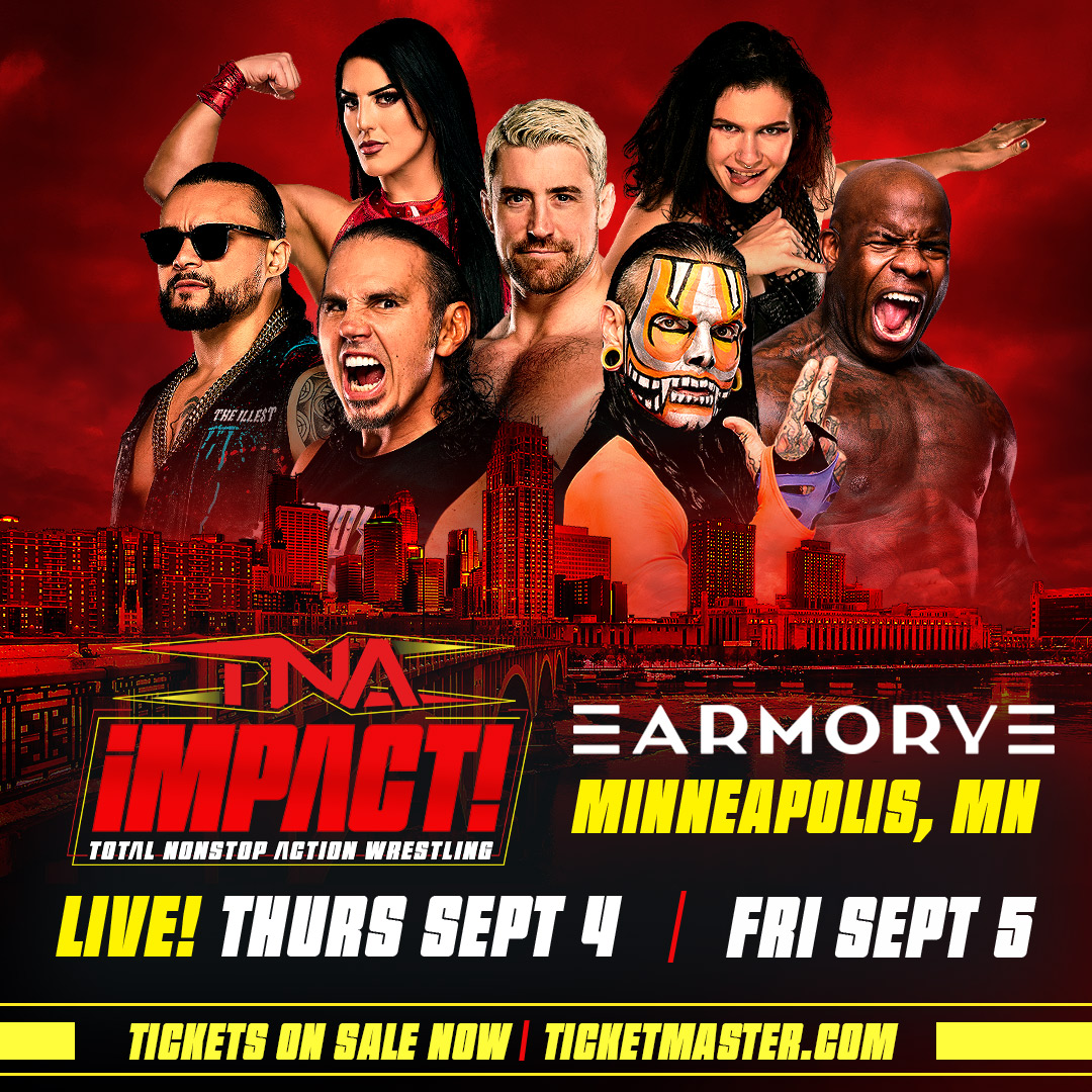 🚨 ON SALE NOW 🚨
Don’t miss TNA Wrestling, LIVE at The Armory on September 4th &amp; 5th.  Grab your tickets NOW online or stop by the box office to save on fees.  

Tickets &amp; more info @ ArmoryMN.com