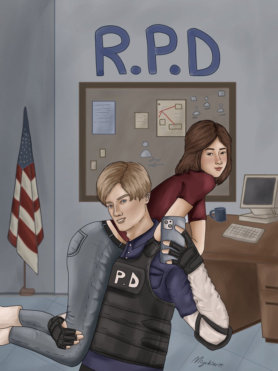 Miyukiartt's tweet image. Normal Au 🤞🏻
#LeonKennedy #REBHFun #Ocxcanon #residentevil2remake #fanart