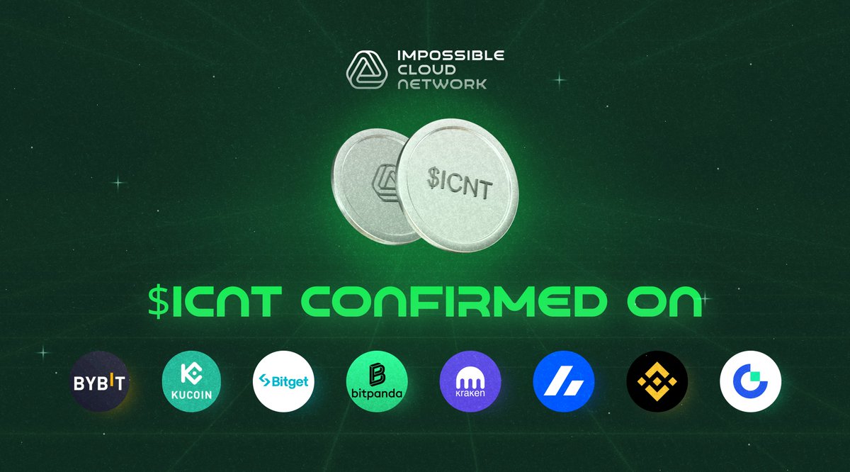 The countdown is almost over ⏳ 

$ICNT goes live tomorrow, 10AM UTC and it’s listing across some of the biggest exchanges in the world:
🔥 <a href="/binance/">Binance</a>
🌐 <a href="/Bybit_Official/">Bybit</a>
⚡ <a href="/kucoincom/">KuCoin</a>
🚀 <a href="/bitgetglobal/">Bitget</a>
🐙 <a href="/krakenfx/">Kraken Exchange</a>
🐼 <a href="/Bitpanda/">Bitpanda</a> 
🇳🇱 <a href="/bitvavocom/">Bitvavo</a> 

Full list here: