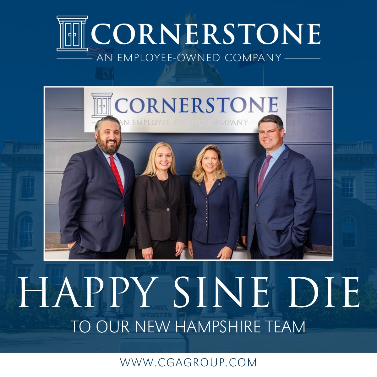 Happy #SineDie to Cornerstone's New Hampshire team. Congratulations on another successful legislative session in the Granite State!