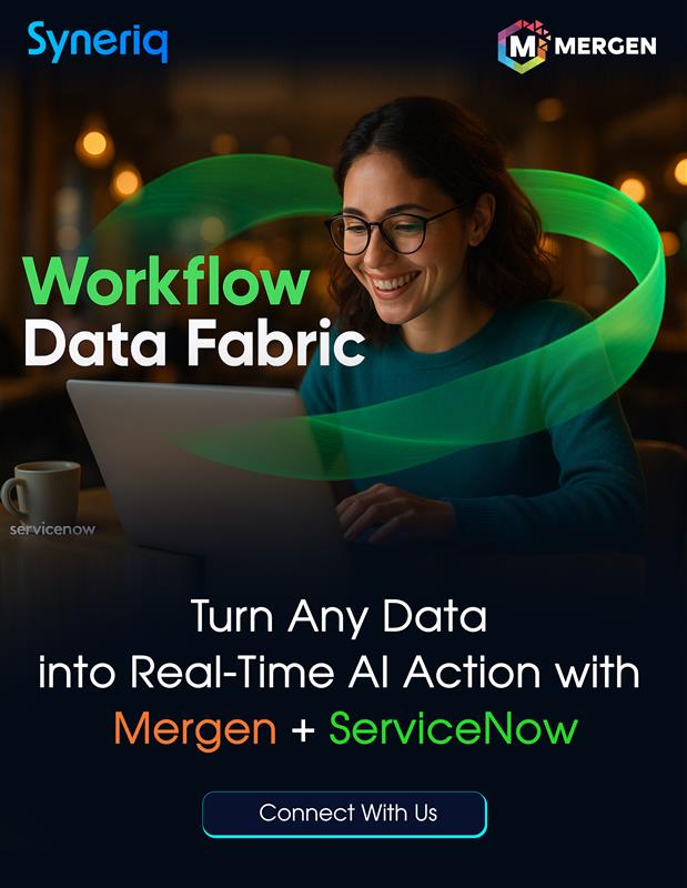 syneriqglobal's tweet photo. Tired of data silos and slow insights?
Meet #Mergen, your #ServiceNow ally.
✅ Connect AI to any data
✅ Deliver real-time, actionable insights
✅ Scale AI enterprise-wide — fast.

Let’s make your teams and AI agents future-ready. https://t.co/MyItGSe2aZ
#AI #DataFabric #Syneriq https://t.co/2ICyUKMWii