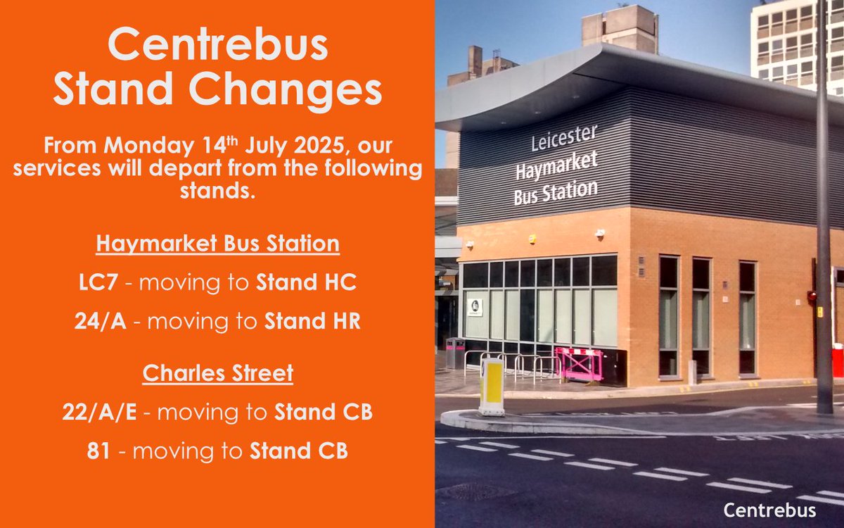 CentrebusLive's tweet photo. #centrebus #LeicesterCity #charlesstreet #HMBS #Stand #changes https://t.co/4Fes12L6Bt