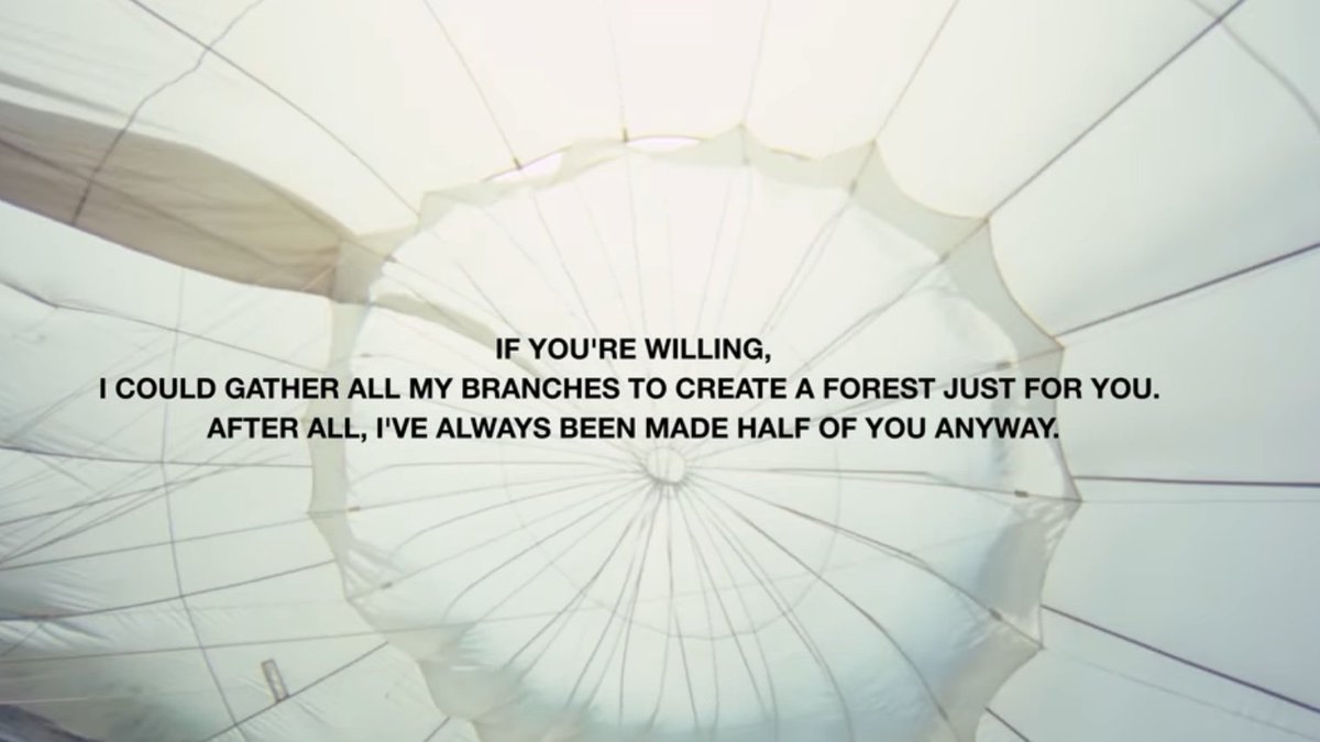 " if you're willing , I could gather all my branches to create a forest just for you. After all , I've always been made half of you anyway "

THIS IS SO ROMANTIC?!#$