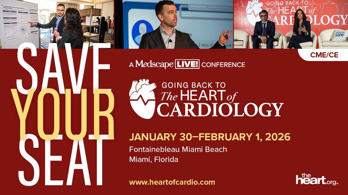 🍿 Your front-row seat to 🫀 cardiology innovation. Don’t miss your chance to join the leaders shaping the future at #HeartofCardio 2026 in Miami. 📍 ms.spr.ly/6019S2cLJ