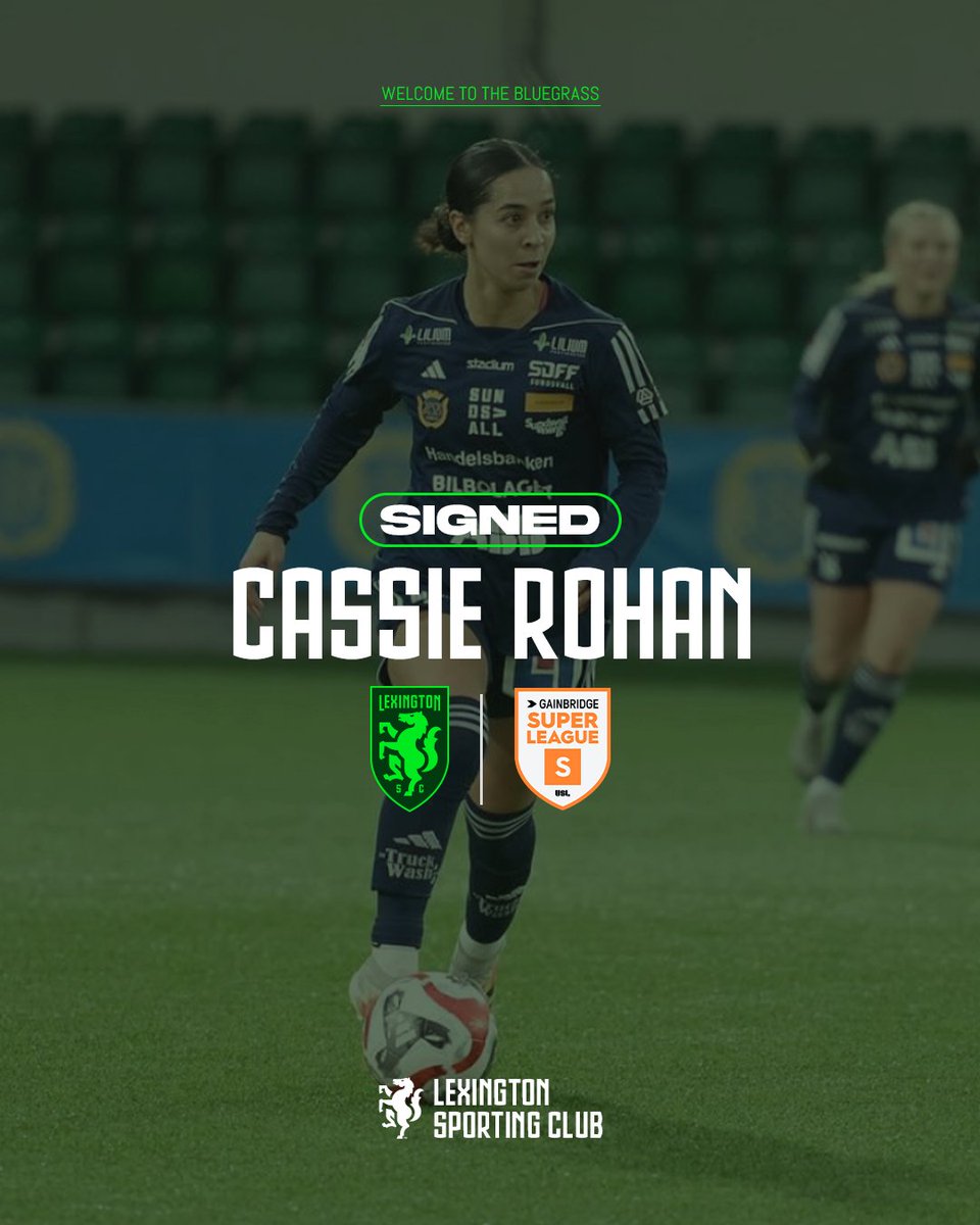 𝐆𝐎𝐓 𝐎𝐔𝐑𝐒𝐄𝐋𝐕𝐄𝐒 𝐀 𝐆𝐎𝐎𝐃 𝐎𝐍𝐄 🤩

Lexington SC is thrilled to announce our newest signing of the summer...Welcome to Lexington, Cassie Rohan!! ✍️🐎

🔗 bit.ly/44tGCBU

#LexGo #GainbridgeSuperLeague

(Pending league &amp; federation approval)