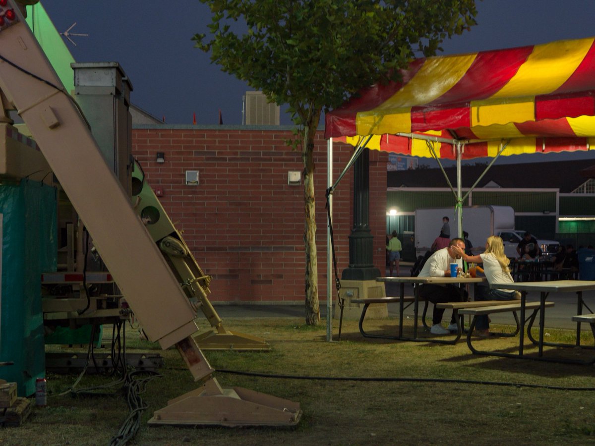 People watching at the county fair
