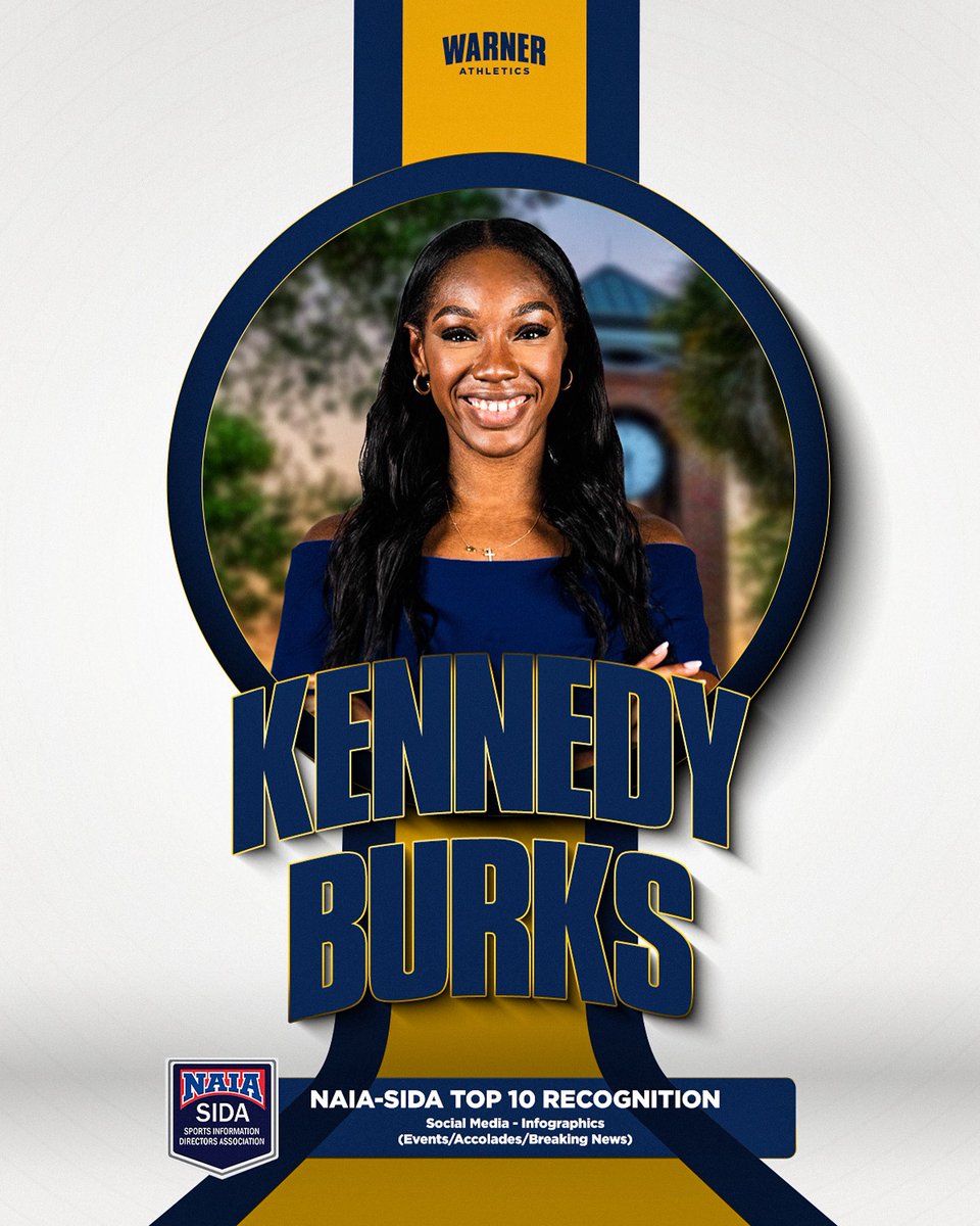 𝑨𝒎𝒐𝒏𝒈𝒔𝒕 𝒕𝒉𝒆 𝒃𝒆𝒔𝒕 𝒊𝒏 𝒕𝒉𝒆 𝑵𝑨𝑻𝑰𝑶𝑵!!

Congratulations to our SID, Kennedy Burks for earning Top 10 honors in the annual NAIA-SIDA Publications Contest!

🔗Full release on warnerroyals.com

#TogetherAsOne | #GodBlessGoRoyals